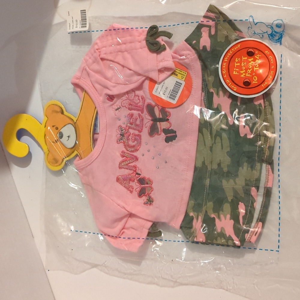 NWT Build-A-Bear Angel Camo Outfit